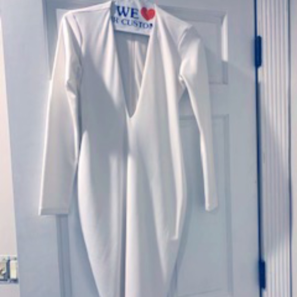 Nookie White Low Neck Midi Dress